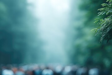 blurred image of diverse people engaged in green activities embodying eco-friendly theme