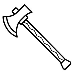 Axe line art vector isolated on white background