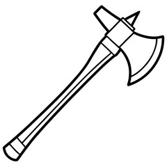 Axe line art vector isolated on white background