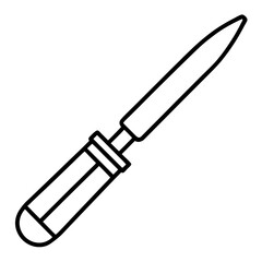 Chisel line art vector isolated on white background