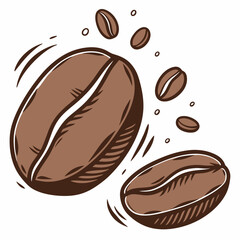 Coffee bean vector isolated on white background