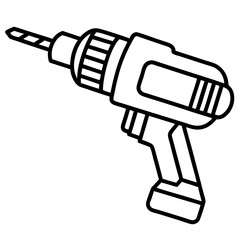 Drill line art vector isolated on white background