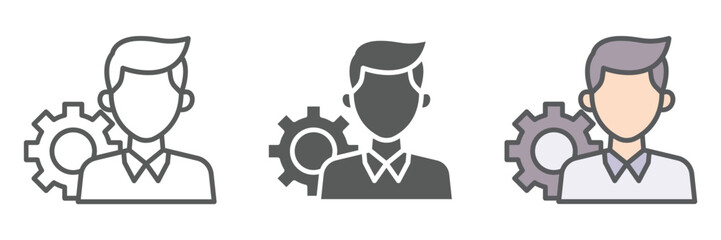 Profession Icons Set – Vector Illustrations in Multiple Styles