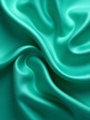 Fototapeta premium Emerald blue green silk satin emulates a liquid wave ripple effect with beautiful soft folds and elegant soft backgrounds._00001_