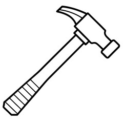 Hammer line art vector isolated on white background 