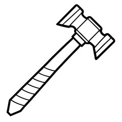 Hammer line art vector isolated on white background 