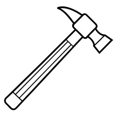 Hammer line art vector isolated on white background 