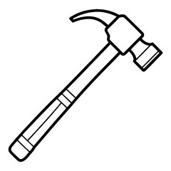 Hammer line art vector isolated on white background 