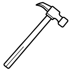 Hammer line art vector isolated on white background 