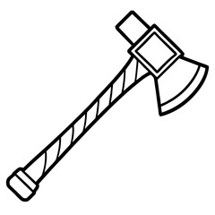 Hatchet line art vector isolated on white background 