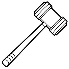 Mallet line art vector isolated on white background