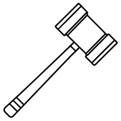 Mallet line art vector isolated on white background