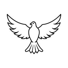 majestic eagle outline form wings spread line art vector