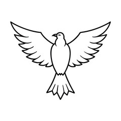 majestic eagle outline form wings spread line art vector