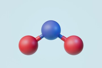 3d Water molecules H2O icon. Integrated particles hydrogen and oxygen natural inorganic compound. Minimal Cartoon H2O Water Chemical Formula molecules scientific isolated on blue background. 3d render