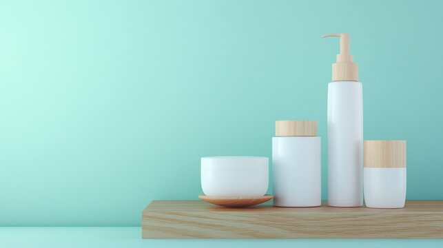Minimalist skincare product arrangement for modern wellness promotion visuals
