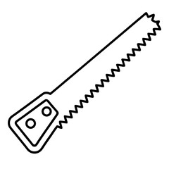 Saw line art vector isolated on white background 