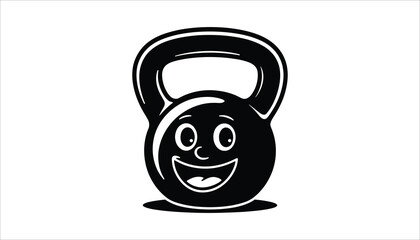 Smiling Kettlebell Cartoon Vector – Cute Fitness Mascot Illustration