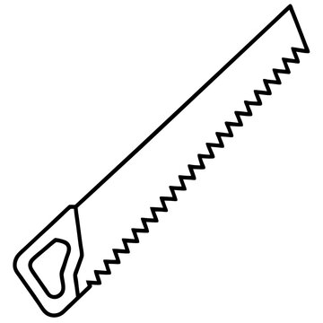 black saw tool outline clip art preview