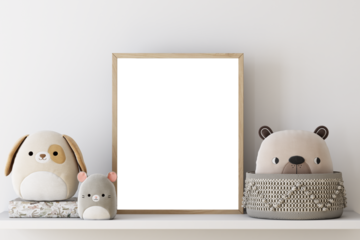 Boho baby room mockup frame, 3D render	
