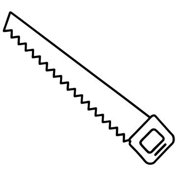 black saw tool outline clip art preview