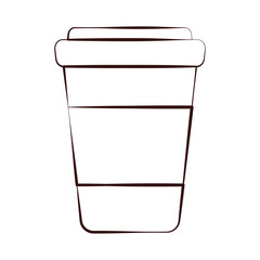 Coffee cup outline art. Vector