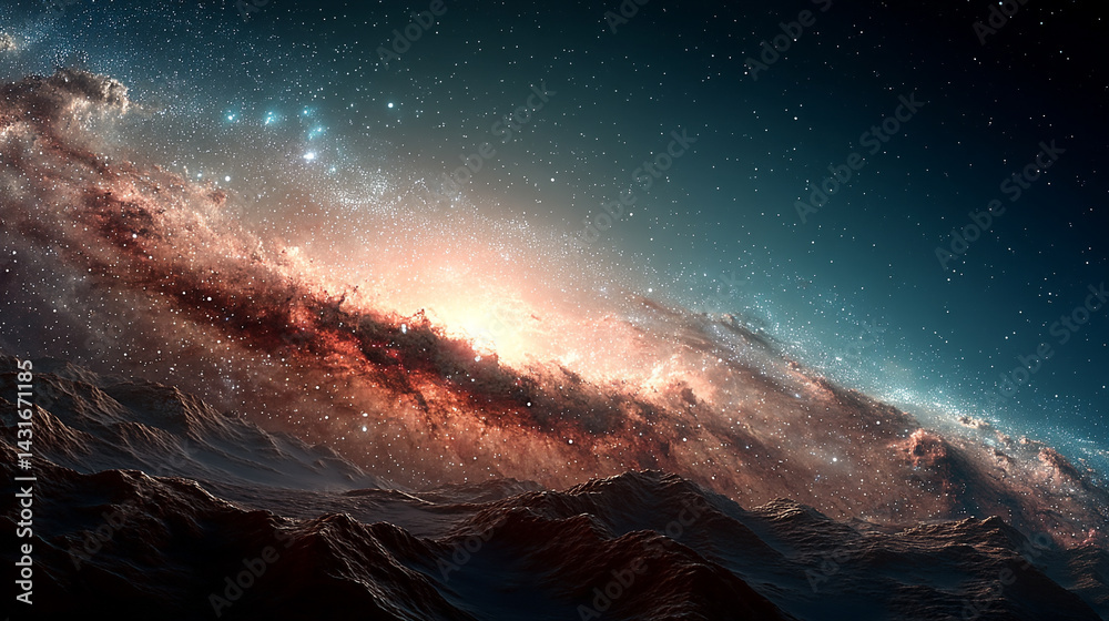 Wall mural a surreal digital rendering of endless outer space symbolizes infinite possibilities, futuristic exp