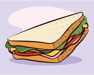 Sandwich triangle slice. Vector
