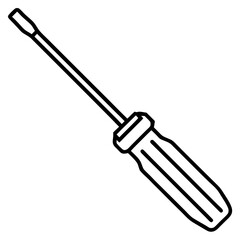 Fototapeta premium Screwdriver line art vector isolated on white background