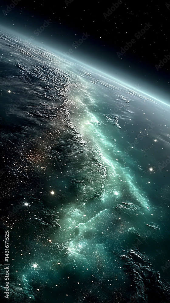 Sticker a surreal digital rendering of endless outer space symbolizes infinite possibilities, futuristic exp