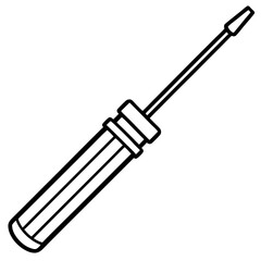 Screwdriver line art vector isolated on white background