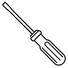 Screwdriver line art vector isolated on white background