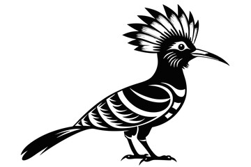 hoopoe sihouette black vector