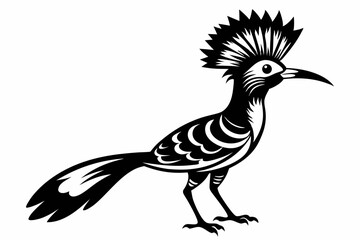 hoopoe sihouette black vector