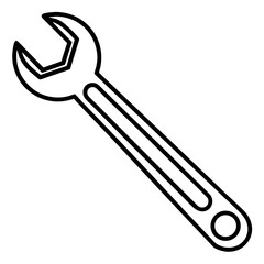 Wrench line art vector isolated on white background 
