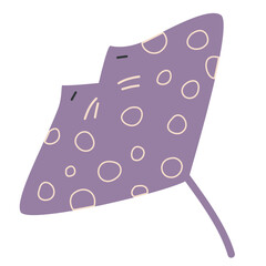 Cute stingray. Isolated sea animal, sea or ocean creature. Sea devil, a aquatic animal.