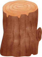 Hand Drawn Tree Stump Illustration	
