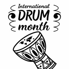 INTERNATIONAL DRUM MONTH vector illustration