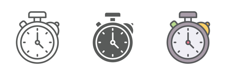 Timing Icons Set – Vector Illustrations in Multiple Styles