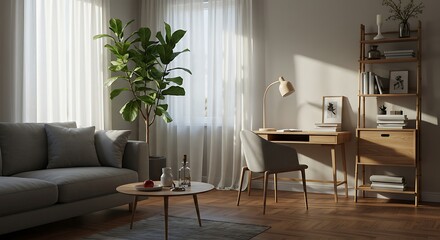 Living Room Interior with Furniture