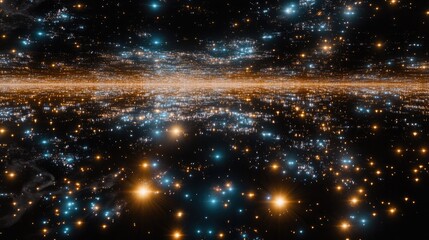 Naklejka premium Stars create a dazzling array of lines and glowing points against a dark backdrop, evoking a vibrant celestial tapestry