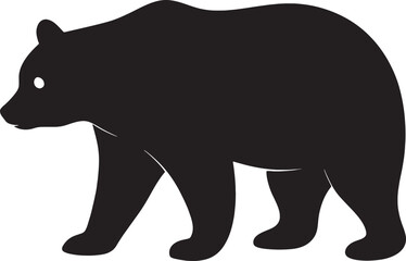 Bear silhouette vector on white background