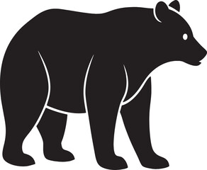 Bear silhouette vector on white background