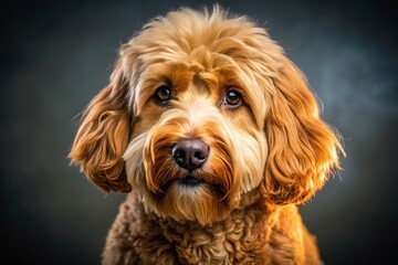 Fototapeta premium Labradoodle Salon Makeover: Stylish Dog Grooming Macro Photography