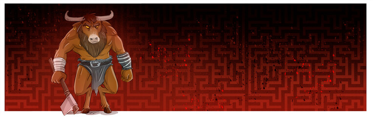 Illustration of the Minotaur from the Labyrinth