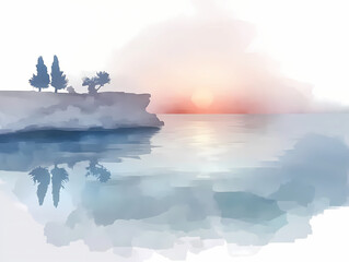 Cliffside Trees at Sunrise | JPG | 300 DPI