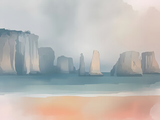 Cliffs by the Sea in Mist | JPG | 300 DPI