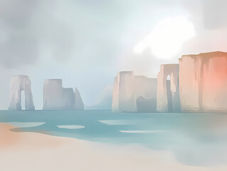 Sunrise Over Coastal Cliffs | JPG | 300 DPI.Cliffs at Sunrise Minimalist | JPG | 300 DPI