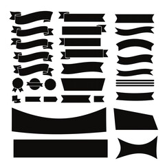black and white banners set