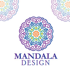 Fototapeta premium Colorful Mandala Design with Intricate Patterns and Geometric Elements
